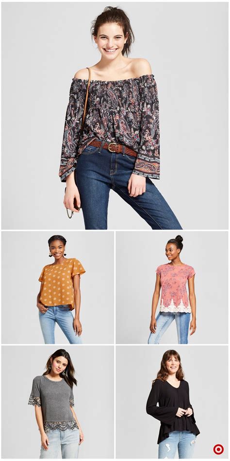 Create chic & fashionable looks with casual womens shirts, blouses & tees you can mix & match with pants, leggings, skirts or separates. . Target blouses
